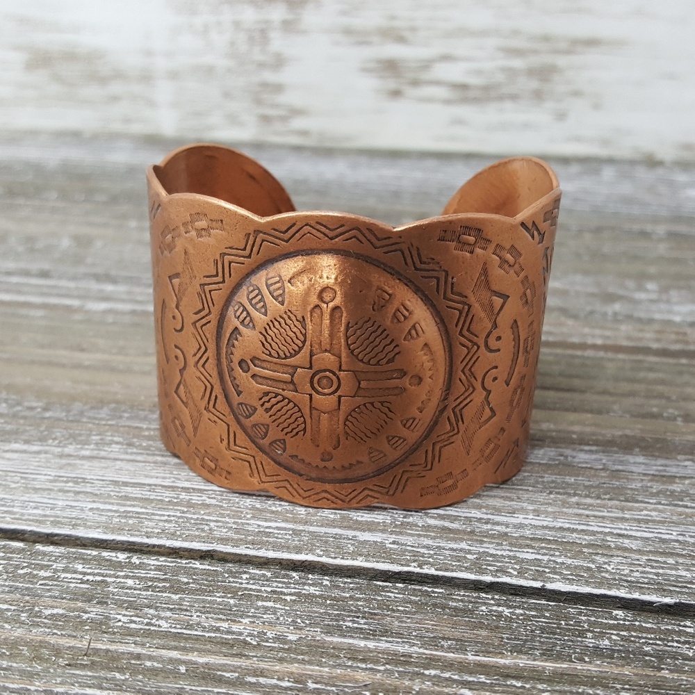 Vintage Copper Southwestern Cuff Bracelet